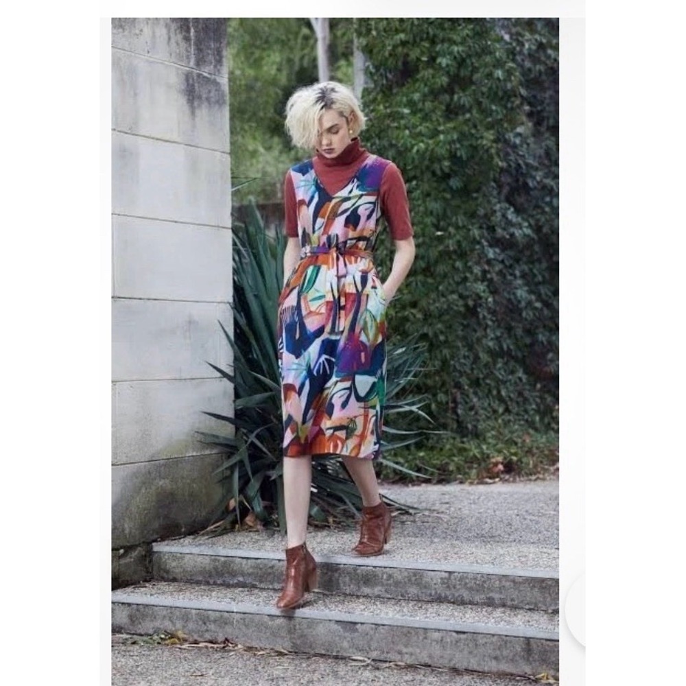 GORMAN "Shadow Garden" Midi Dress - ‎ size 8